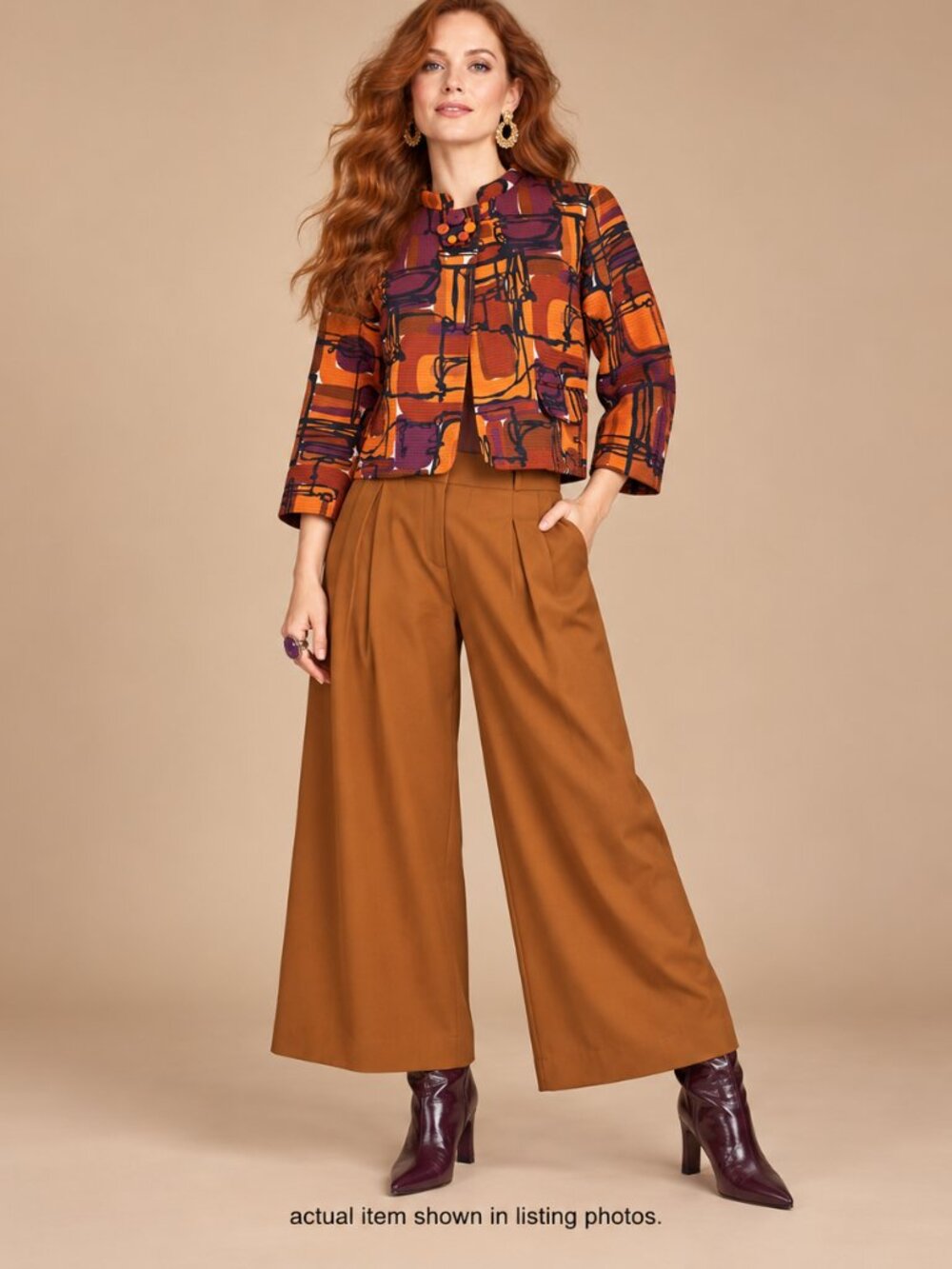 Ruby Rd. Abstract Print Cropped Jacket - Picture 2 of 6